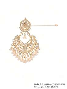 1 Peça Broche de Metal Vintage e Luxuoso #63, Estilo Real em Formato Assimétrico para Mulheres, Acessório de Moda Elegante