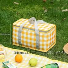 Thick Aluminum Foil Insulated Outdoor Picnic Basket - Foldable Outdoor Cooking Thermal Camping Carry Basket, Picnic Accessories