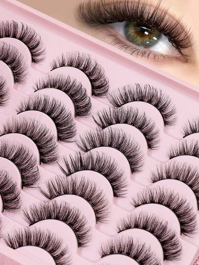 AYRMILLA 14 Pairs Natural False Eyelashes, Fluffy Soft Thick 3D Mink Lashes, Long Wispy & Short Fluffy Styles, False Lashes Extension, Makeup Cosmetics For Free, Crossing, Wedding, Party, Club, Daily, Work, Meeting