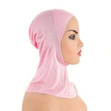 1/2 piezas Accesorios de Abaya de color liso de moda para mujer - Diadema elástica para barbilla, gorra y bufanda, diadema casual, gorro holgado suave, gorro para velo musulmán, gorro holgado suave para mujer con hiyab de muselina