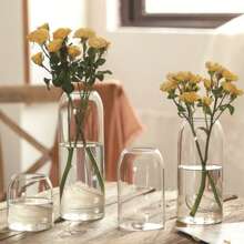 1PC Glass Hydroponic Vase Minimalist Transparent Glass Vase Cylinder Flower Vase Use For Floral Wedding Home Decor