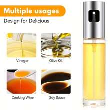 1 pièce Vaporisateur d'huile en verre, élégant diffuseur à brumisation fine pour grillage, salades, cuisson, rôtissage et barbecue, sans PVC, idéal pour les friteuses à air et l'utilisation en cuisine