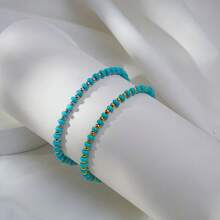 1pc Fashion Minimalist Versatile Stainless Steel & Natural Stone Bracelet, Multi-Color Options Suitable For Women Daily Wear