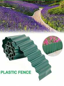 【可自由修剪，耐腐蚀】波浪形花园隔断栅栏，塑料草石隔离板，防水防腐花园围栏，园艺围栏 - 彩色 - 查看 3