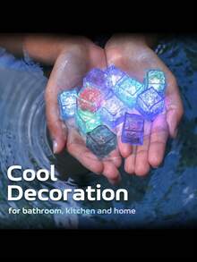 6/12/24pcs Waterproof Glowing Ice Cubes, Touch Sensor Light, Multicolor Slow Flashing Glow Ice Cubes For Beverage, Suitable For Wedding, Club, Bar, Drink, KTV, Night Light, Pool, Party Decoration - Colorful Light - View 5