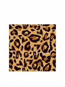 8pcs Leopard Print Plates And Napkins Party Supplies Brown Cheetah Print Birthday Decorations Tableware Plate Napkin For Wild Animal Leopard Theme Birthday Party Decorations,School Supplies