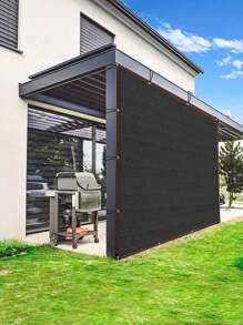 1 pieza Tela de sombrilla negra multiusos, tela de sombrilla negra espesa encriptada, borde aislante de calor perforado, red de sombra para el hogar y el jardín, adecuada para pabellones, invernaderos, jardines, terrazas, toldos