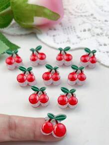 10pcs/Pack New Mini Cherry Barrettes For Kids, Versatile Short Hair Clips, Side Bang Hair Accessories