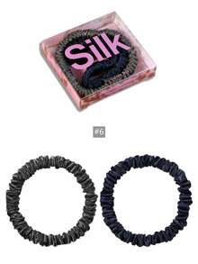 SUNCDELV SLIK 2pcs 100% Mulberry Silk Hair Scrunchies, High Quality Hair Ties (22mm), Women & Girls Hair Accessories, Pink Gift Box Ponytail Holder - Multicolor - View 26