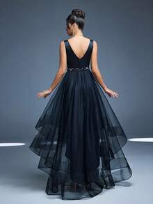 Mgiacy New Romantic Bridesmaid Chiffon Maxi Dress With Ruffle Flounce Shoulder Design