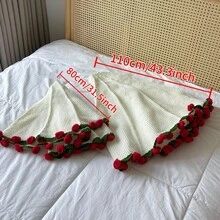 超大玫瑰花束毯子，情侣礼物，朋友节日礼物，独特礼物 - 白色 - 查看 5