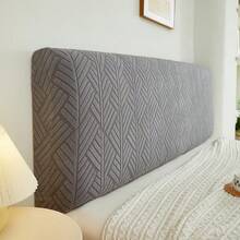 1 pieza Funda elástica antideslizante para cabecero de cama, funda de cabecero suave y amigable con la piel, decoración para las cuatro estaciones, bolsa, organizador, almacenamiento, decoración de cocina, artículos del hogar, regalo del Día de la Madre, decoración de dormitorio, jardín, decoración de cocina, verano, playa, artículos esenciales de viaje, decoración de habitación, suave, graduación - Gris Oscuro - Ver 3