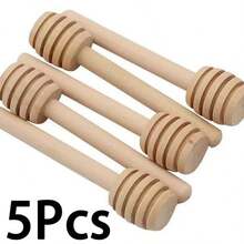 5/10pcs Mini Wooden Honey Spoon, Honey Long Handle Wooden, Bar, Honey Jar Supplies, Milk Tea Mixing Stick, Dessert Tools, Kitchen Gadget