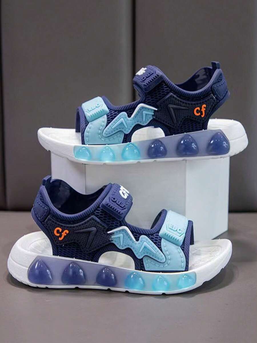 1 Pair Summer New Korean Style Casual Comfortable Soft Bottom Wear-Resistant Boys/Girls Children Beach Sandals - Blue - View 1
