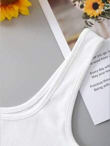 Custom Sports Personalized Gifts, Custom Women's Short Tank Top, Add Text (Name/Quotes/Sentences/Holidays/Numbers Etc) And Design Your Own Personalized Printed Short Tank Tops As Gifts For Girlfriends, Couples Dating Shirts And More. Can Be Designed And Customized For Valentine's Day, Mardi Gras, Easter, Ramadan, St. Patrick's Day, Memorial Day, Mother's Day, Birthdays, Holidays - White - View 5