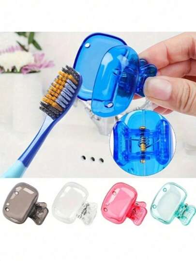 2/5 sztuk/podróż/domowy uchwyt na szczoteczkę do zębów, przenośny podróżny pyłoszczelny futerał ochronny na szczoteczkę do zębów, pudełko do przechowywania, przenośny klips ochronny na główkę szczoteczki do zębów powrót do szkoły