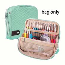 Quilted Empty Crochet Hook Case - Crochet Hook Organizer Case Stand Up-Corchet Organizer - Crochet Hook Holder For Knitting & Crochet Supplies, Crochet Needles, Crochet Accessories & Knitting Gifts - Multicolor - View 7