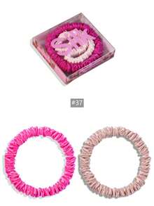 SUNCDELV SLIK 2pcs 100% Mulberry Silk Hair Scrunchies, High Quality Hair Ties (22mm), Women & Girls Hair Accessories, Pink Gift Box Ponytail Holder - Multicolor - View 32