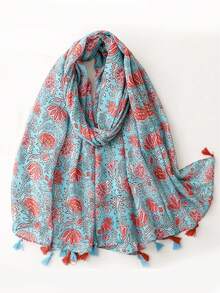 1 pezzo Accessorio da spiaggia, sciarpa morbida ed elegante da donna con stampa colorata, scialle lungo versatile, coprispalle da spiaggia, fascia di moda, adatto per tutte le stagioni e per vestiti