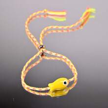 Pulsera de cerámica con pez multicolor y cordón, estilo bohemio, ideal para muñeca y tobillo