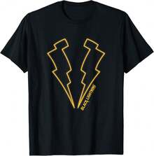 Double Gold Super Hero Lightning Logo T-Shirt,Asc Valentine's Day Gifts - Black - View 1