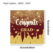 20PCS Gatherfun Graduation Party Napkins 2025 Graduation Party Supplies Purple Napkins Cocktail Napkins For Congrats Grad Party Decorations - Black - View 22