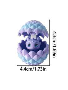 1pc 3D Printed Crystal Little Dragon Egg Set, Flip Cute Little Dragon Realistic Dragon Egg, Creative Model Decoration, Suitable For Home And Office Decoration, The Best Toy Craft Gift For Men, Christmas Gift, Dinosaurs Toys(Random Eye Color)
