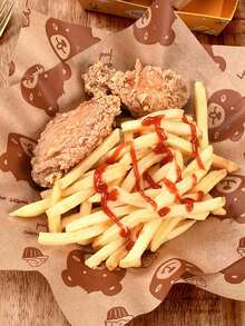 50张,食品吸油纸防油纸垫片纸炸鸡防油纸烘焙面包托盘纸烤盘垫片纸 - 棕色 - 查看 7