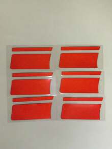 6 件红色个性化汽车轮毂贴花贴纸，防水车轮装饰贴纸，适用于汽车轮胎定制，通用车型 - 均碼 - 查看 5