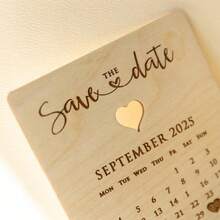 Custom-Designed Wooden Wedding Invitations With Text, Wedding Keepsakes, Wedding Invitation Cards, Wooden Date Storage Boxes, Wedding Supplies Engraved Date Calendars, Suitable For Beach And Engagement Celebrations, Simple And Practical, Perfect For Children's Art Activities. - Multicolor - View 7