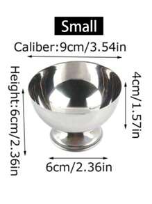 1pc Stainless Steel Ice Cream Cup, Sundae Cup, Dessert Bowl, Dates Snack Cup, Fruit Salad Bowl,Stainless Steel Dessert Cup, Ice Cream Cup, Dessert Bowl, Yogurt Snack Candy Cups, Salad Fruit Pudding Bowls, For Party/Holiday/Festival/Family Gathering