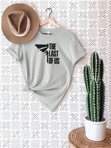 The Last Of Us Unisex Casual Tee Comfortable Soft Graphic T-Shirt - Xám - Xem 2