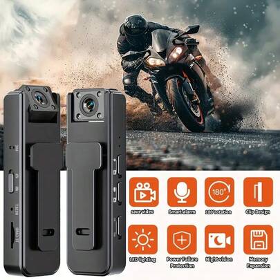 多功能便携式旋转镜头相机 - 夜视、广角、循环录制、USB/电池供电 - 圣诞节和母亲节的完美礼物