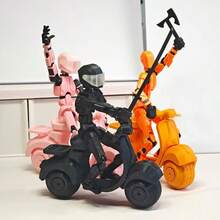 1 件 3D 打印铰接式玩偶、摩托车骑手玩具模型玩偶、减压创意桌面装饰玩具、可摆动关节时尚摩托车城市创意玩具模型、3D 打印摩托车、3D 打印装饰模型 - 彩色 - 查看 2