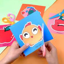 96pcs/48pcs Fun Paper Cutting Craft Kits, Paper Art, Scissor Skills Activity Cut-Out Books, Brilliant Children Art & Handcraft, Comes With Safe Scissor Craft Set (Random Color Scissors), Thick Paper Box Packaging