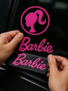 Barbie 3PCS Official Retro Logo Vinyl Decal Sticker - Waterproof & UV Resistant Car Decal - Aesthetic Accessory For Laptop, Tumbler, Phone Case - Easy Apply & Remove, No Residue - Personalize Your World With Iconic Barbiecore Fashion - Perfect Birthday Gift For & Women, Holiday Stocking Stuffer.
