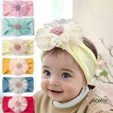 Baby Headband Cute Mesh Flower Baby Jacquard Headscarf Comfortable Children's Accessories - Multicolor - View 9
