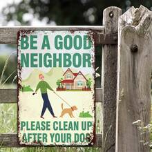 Clean Up After Your Dog Signs, Metal Sign, No Pooping Dog Signs With UV Protected & Waterproof, Double Sided Pick Up After Your Dog Sign For Yard - (Aluminum) - View 5