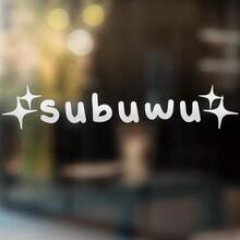 1 Pc Subuwu With Sparkly Stars Vinyl JDM Car Decal, Cute Subie Window Bumper Sticker For Subaru Series - one-size - View 5