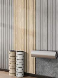 1 rollo de paneles de pared de madera autoadhesivos, papel tapiz decorativo de listones marrones para la sala de estar, paneles de madera autoadhesivos para gabinetes de 40*300CM/15.7x118 pulgadas y 60*300CM/23.6*118 pulgadas