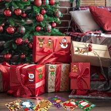 6pcs/12pcs Christmas Sticker Set, Santa Claus, Snowman, Deer Design, DIY Decal, For Christmas Party Favors, Gift Bags, Models, Birthday Decorations