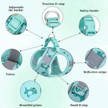 Pet Supply - Peitoral para cães pequenos, sem puxar, extrapequeno, floral - Peitoral ajustável com tecido de malha acolchoado e acabamento refletivo - Peitoral com fivela para cães - Multicolorido - Ver 4