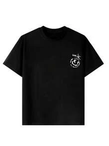 1pc Tween Boy Grey Skateboard Print Short Sleeve T-Shirt, Suitable For Young Students, Summer Top For Older Boys