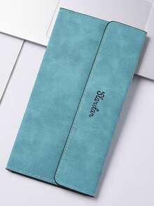 1pc Long Bifold Unisex Leather Passport Wallet With Credit Card Slots, Holds Cash, Coins, Receipts, ID Cards, Bank Cards - Multicolor - View 6