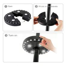 Circular Lamp For Patio Or Outdoor Umbrellas - Black - View 3