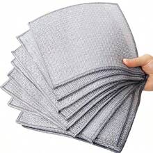 paquete de 10 paños de limpieza de microfibra para alambres - Paños lavado reutilizables de doble cara para lavar platos, cubiertos y utensilios de cocina sin rayar