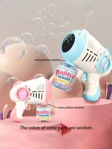 1set Plastic Bubble Machine Handheld Automatic Little Dinosaur Bubble Gun Electric Gift Toys, Birthday Gifts, Outdoor Parties(Does Not Include AA Batteries And Bubble Liquid)/Some Accessories, Text And Patterns Are Random