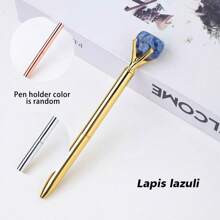 1 pièce Stylo à bille en cristal d'améthyste naturelle authentique et non traitée - Pierre brute unique, écriture fluide, parfait pour les fournitures scolaires des étudiants et les cadeaux d'affaires de bureau - Matériau authentique et non traité