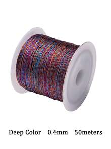 1 件 0.2-1 毫米金/银线花边绳手链项链编织绳适用于 DIY 流苏串珠香巴拉串珠宝制作配件 - 彩色 - 查看 33