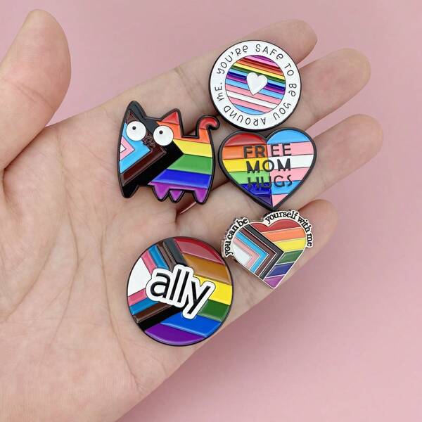 1 Stück/5 Stück kreative LGBTQ Regenbogen Element Emaille Brosche, Kleidung Rucksack Dekoration Gedenk Abzeichen, Regenbogen Streifen Straßenmode Zinklegierung Cartoon Brosche, Ganzjährig Schule Kpop Tasche Lehrer Zubehör Tasche Charms, Büro Accessoires Hemden Jacke Schmuck Halloween Pins, Herbst-Winter Accessoires, geeignet für Jugendliche, Jugend, Herren, Lässig, Outdoor, Sport, Urlaub, Abschlussgeschenke, Geburtstag, Alltagskleidung Lustige süße Lehrer Geschenke Halloween Zubehör Lehrertag Kostümzubehör Weihnachtsgeschenke für Männer Taschenpins